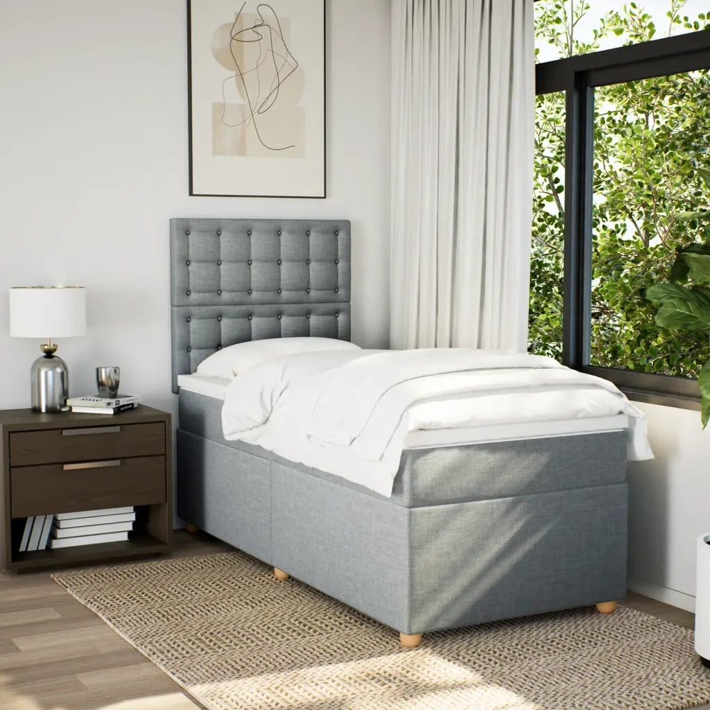 Giroletto a Molle con Materasso Grigio Chiaro 90x200 cm Tessuto 3293477