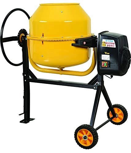 Vigor 59720-07 Betoniera Elettrica Laterale 180 L 800 W Motore ad Induzione Ingranaggi in Ghisa IP45D