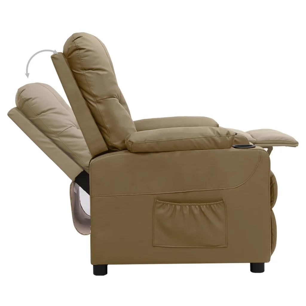 Poltrona Reclinabile Cappuccino in Similpelle 339124