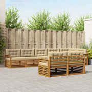 Set di divani da esterno con cuscino 8 pcs Naturale e Beige 3373648