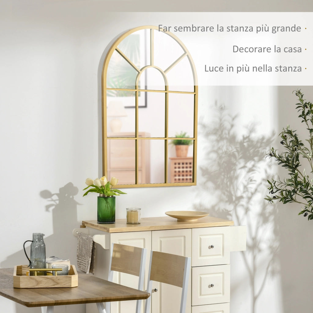 Specchio a Parete Arco Moderno ¨C zephmum ¨C Oro, 70x50 cm