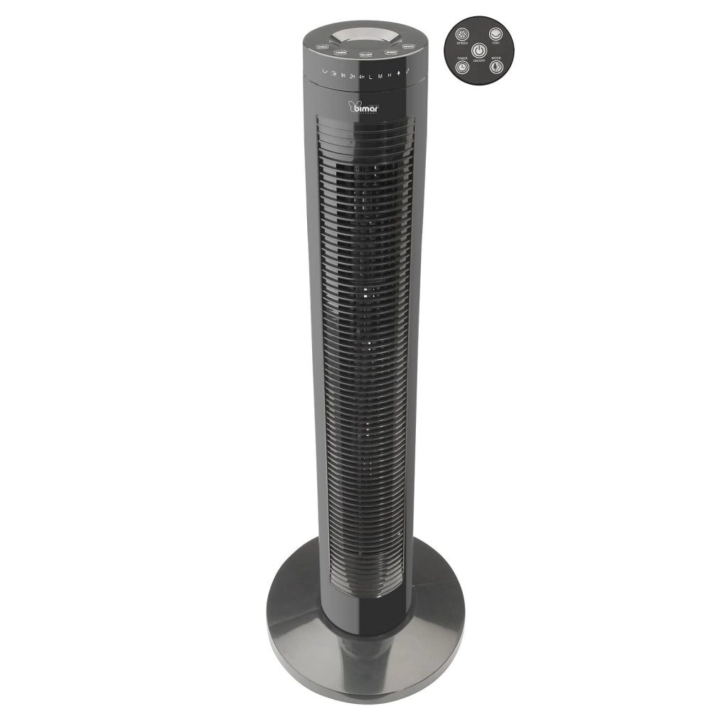 Bimar VC78 Ventilatore a Colonna 80 cm 45 W 3 Velocita' Timer 7.5 h Telecomando Oscillazione Automatica colore Nero