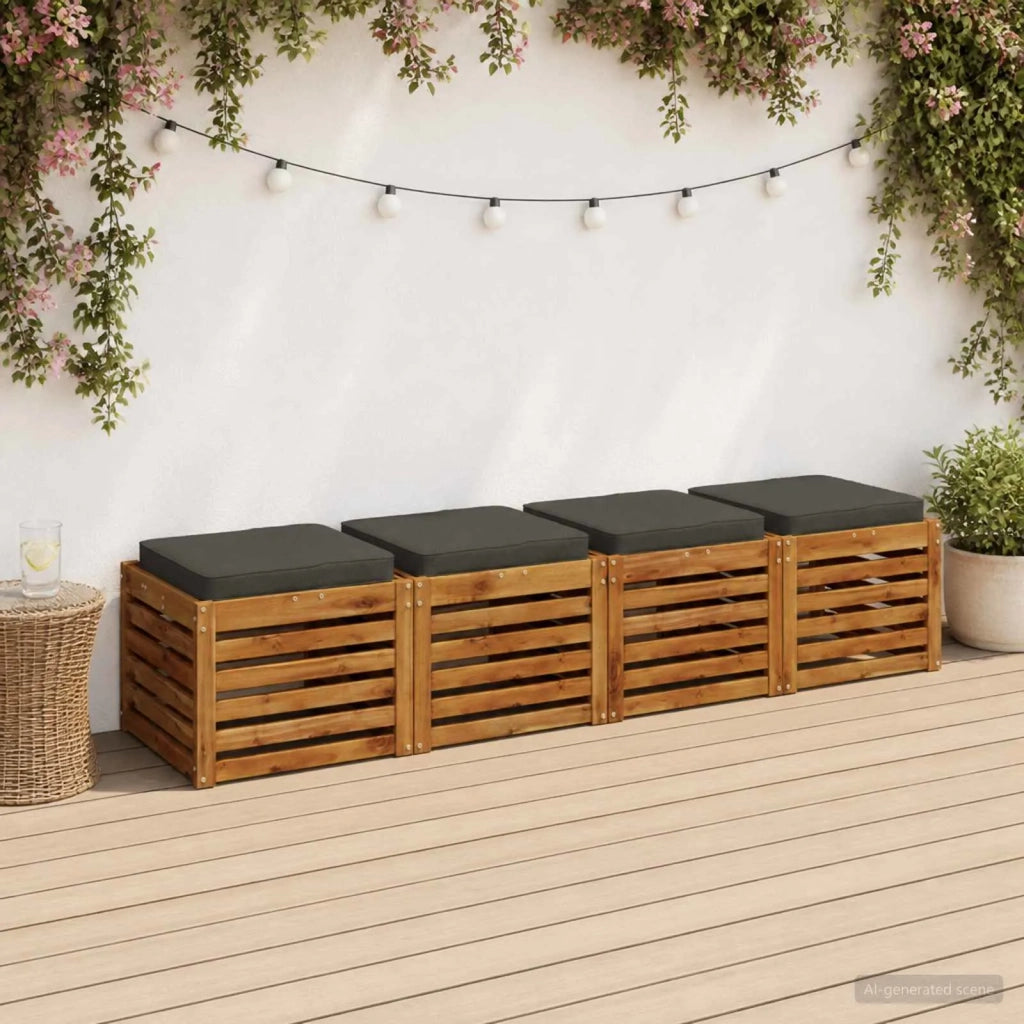 Cuscini per Sedia in 4 Pezzi VUGHT 4 pcs 100% Poliestere 946218