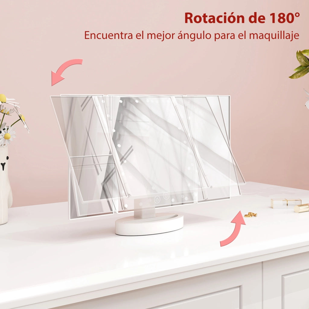 Specchio Trucco con Luce LED ¨C Minimal ¨C Bianco 30x30x