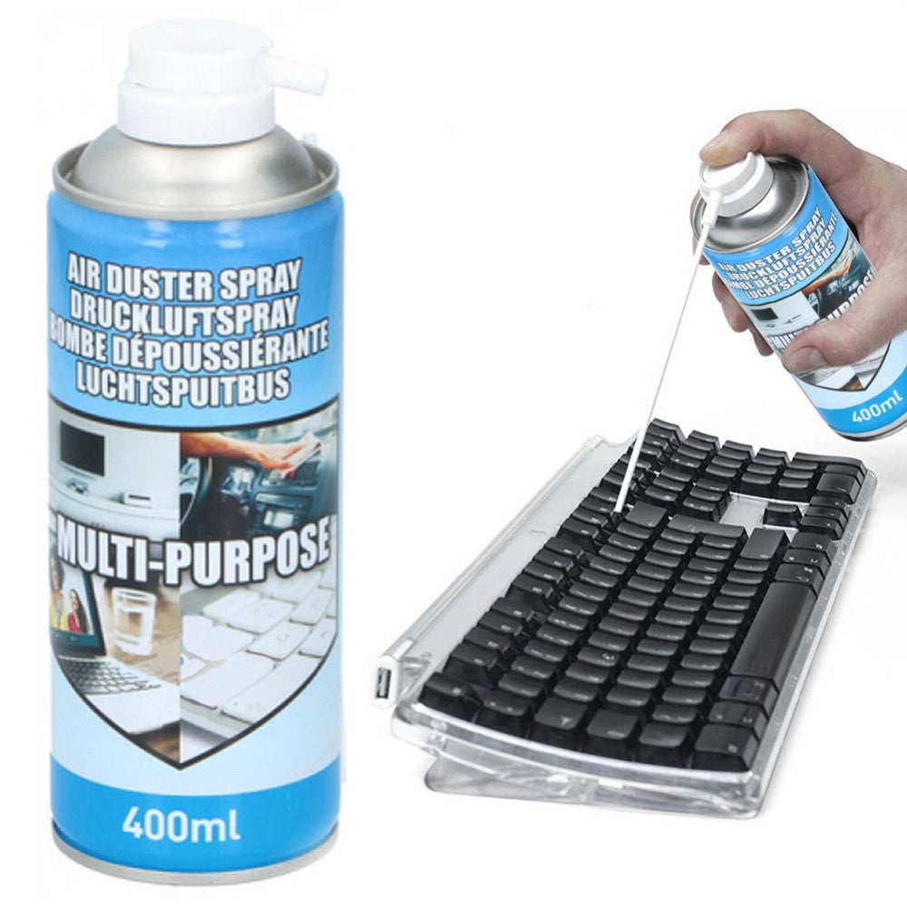 Trade Shop - Bomboletta Aria Compressa Air Duster Pulizia Polvere Tastiera Pc Computer 400ml -
