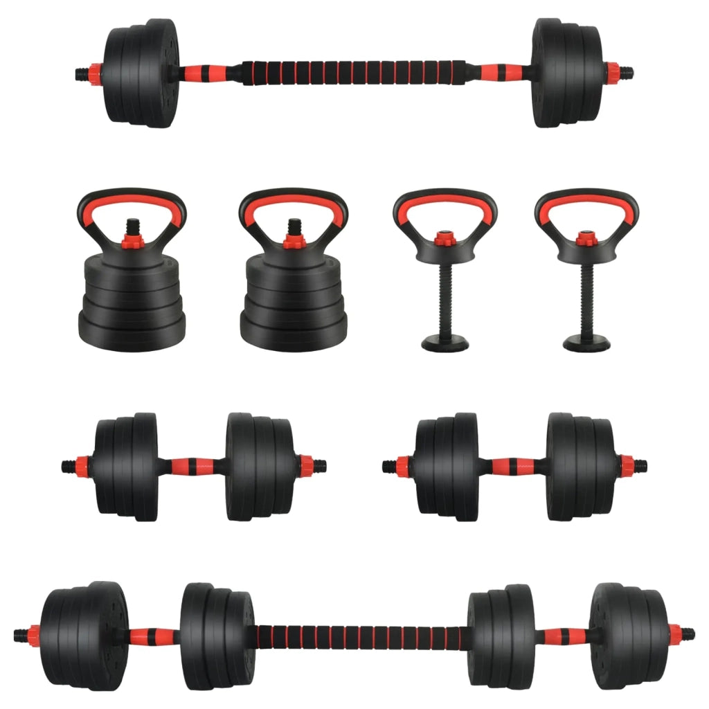Set di manubri 4-in-1 20 kg Nero e Rosso 42023467