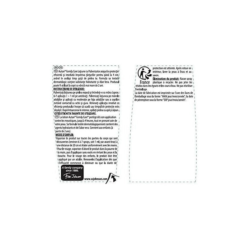 AUTAN FAMILY CARE INSETTO REPELLENTE CON ALOE VERA CREMA 100 ML