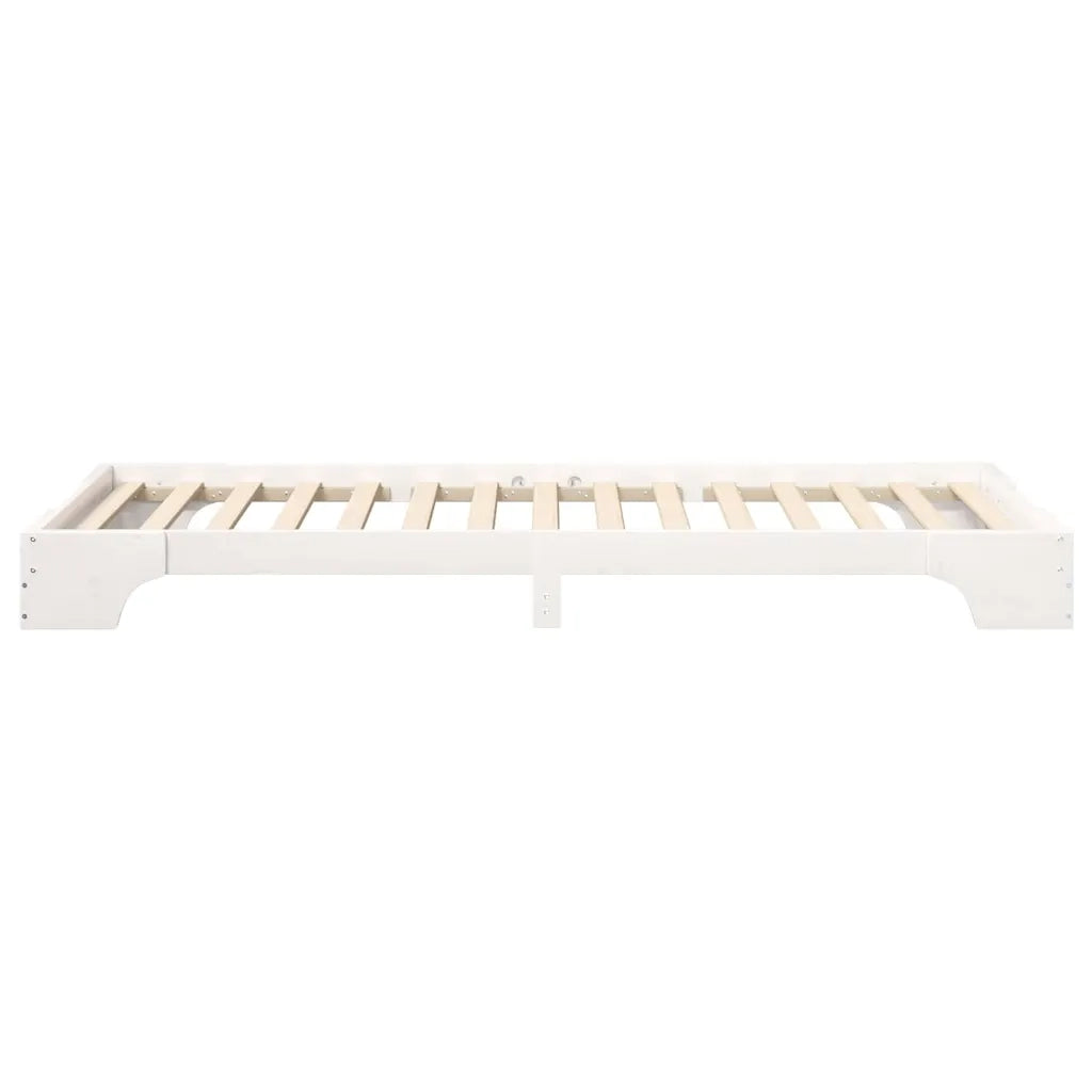Letto singolo | Letto per adulti | Struttura del letto Bianco 100 x 210 cm Pino massello