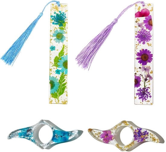 4 pezzi di resina artificiale in forma di fiori per libri