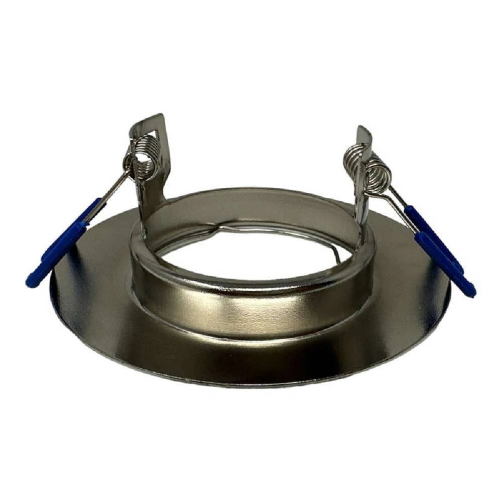 Trade Shop - Portafaretto Ad Incasso Fisso Supporto Tondo Per Faretti Lampada In Alluminio P32 - Argento
