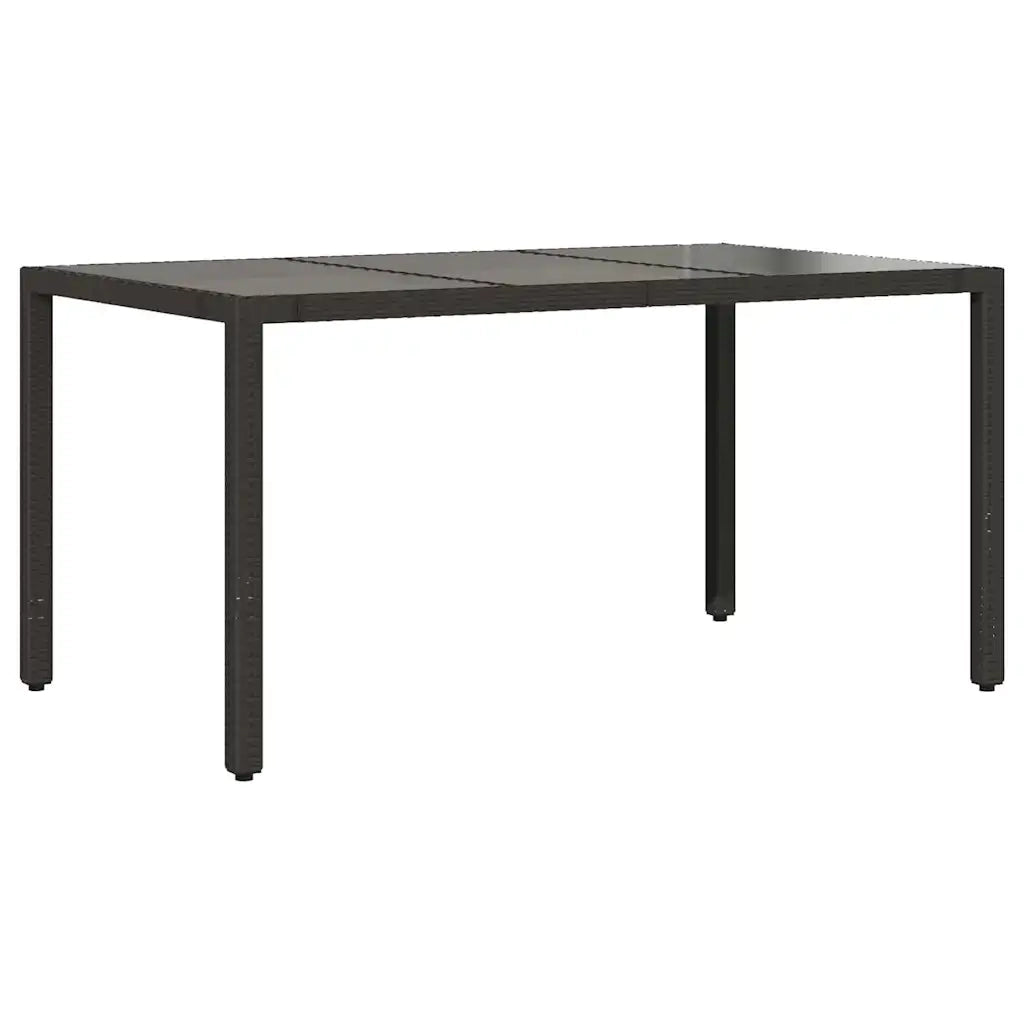 Set da Pranzo per Giardino 5 pcs Nero polyrattan