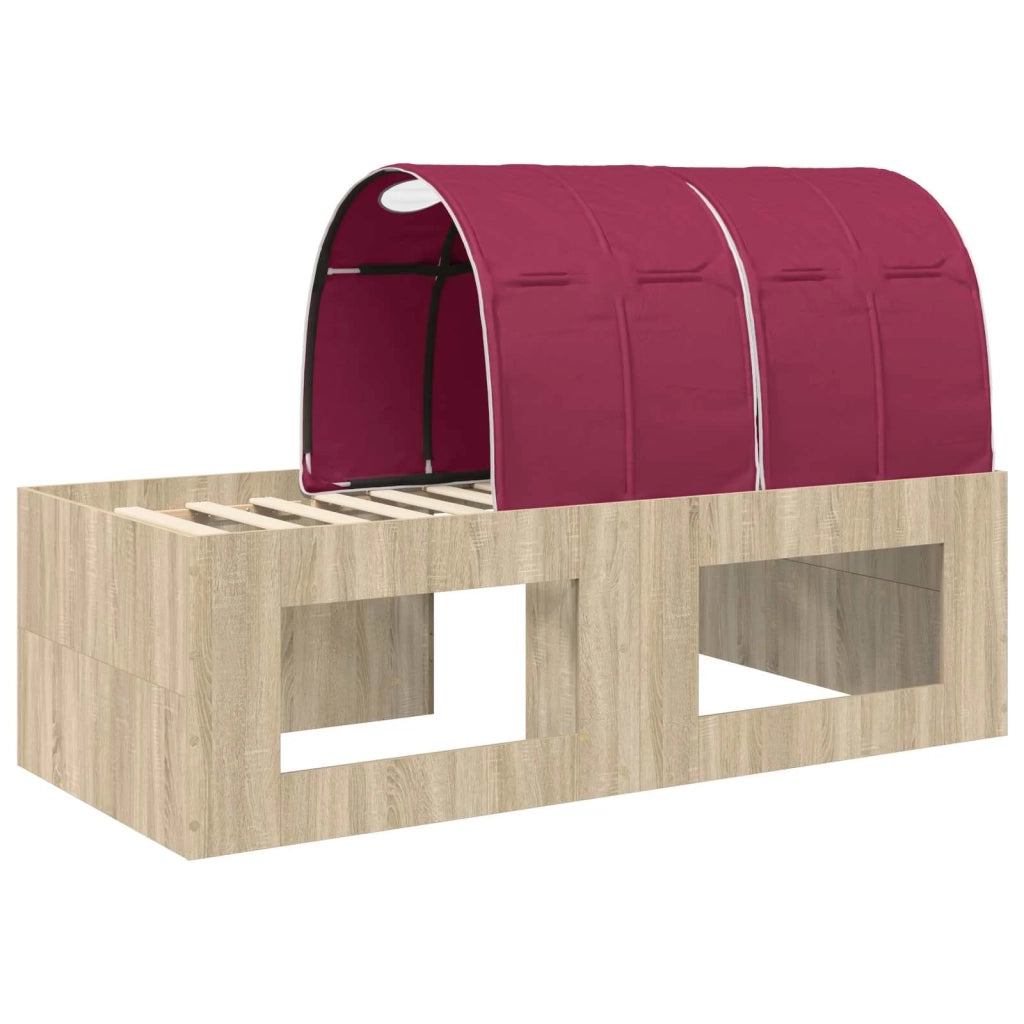 Letto con Tunnel 3 pz Rovere Sonoma e Rosso 3423675