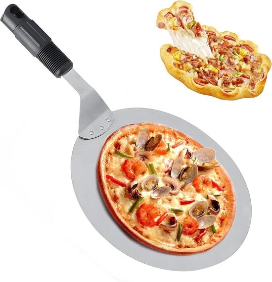 Spazzola per pizza in acciaio inossidabile con manico in plastica - spatola rotonda per pizza - cotta focaccia pane - 235 x 18 cm