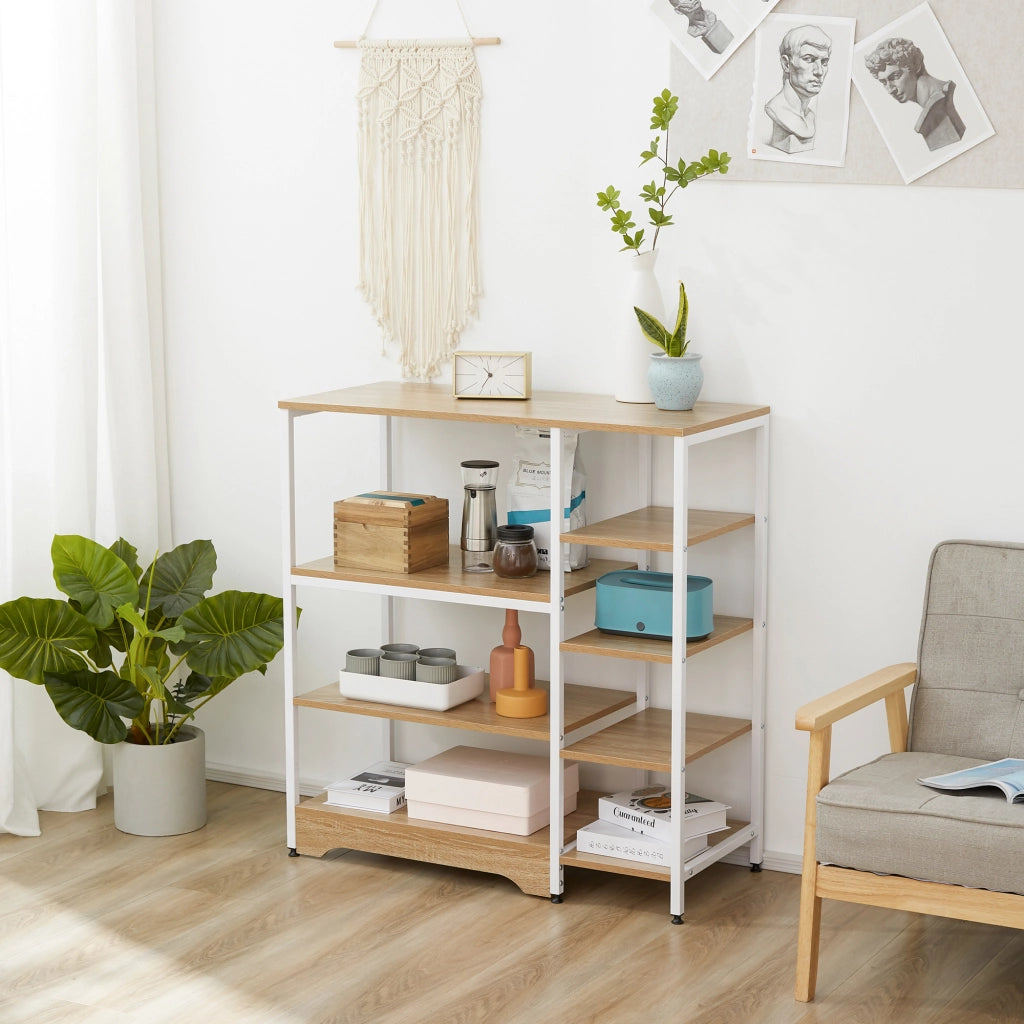 Libreria da Cucina Basso Salvaspazio Stile Industriale ¨C Minimal ¨C 90x40x95cm Bianco Legno e Metallo