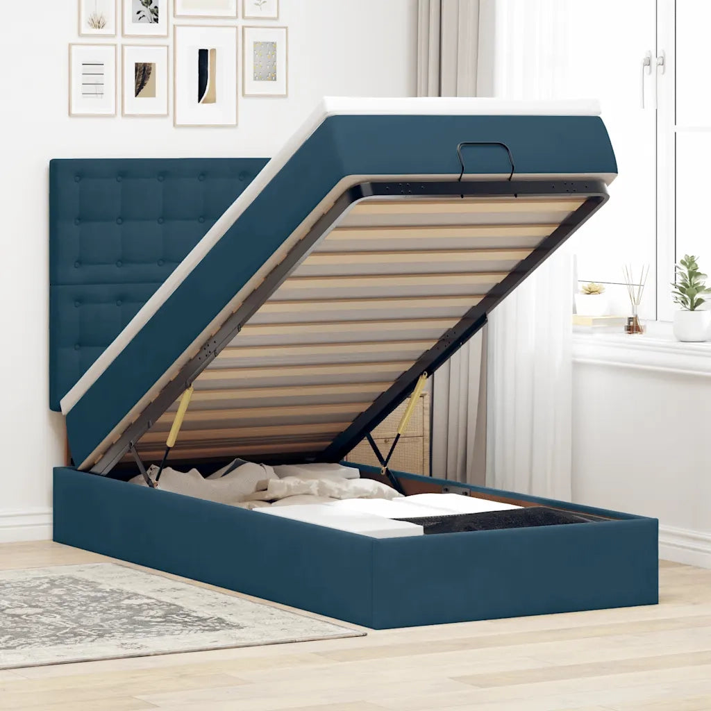 Struttura Letto Pouf con Materassi 90x200 cm in Velluto 3314442