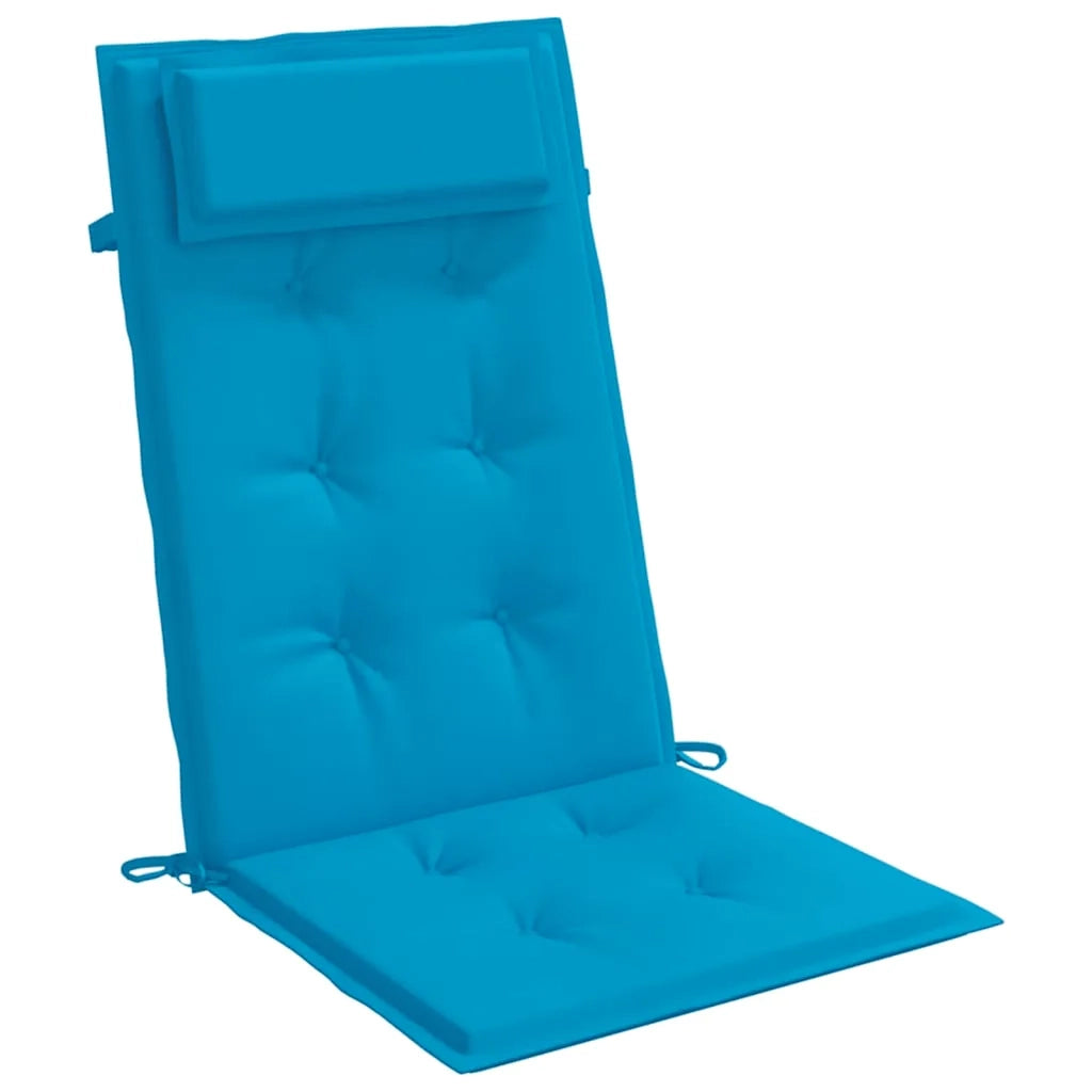 Cuscini Sedia con Schienale Alto 4 pz Blu Chiaro Tessuto Oxford 361887