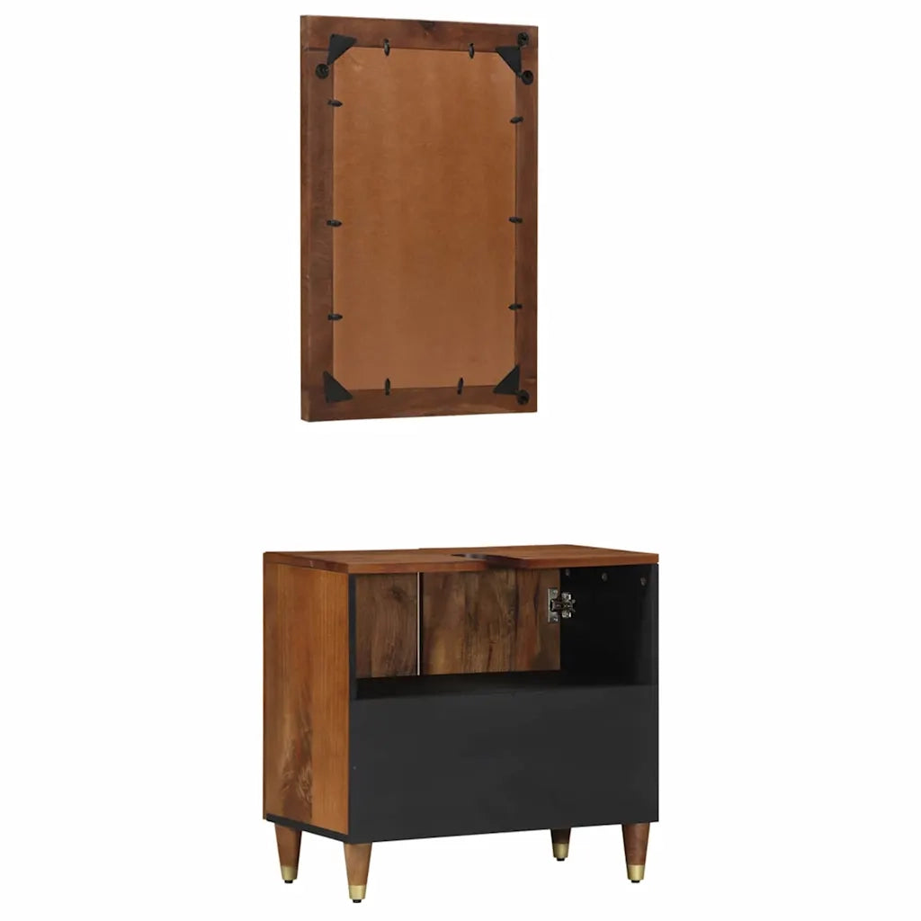 Set di Armadi da Bagno Montaggio a parete 2 pcs Marrone miele