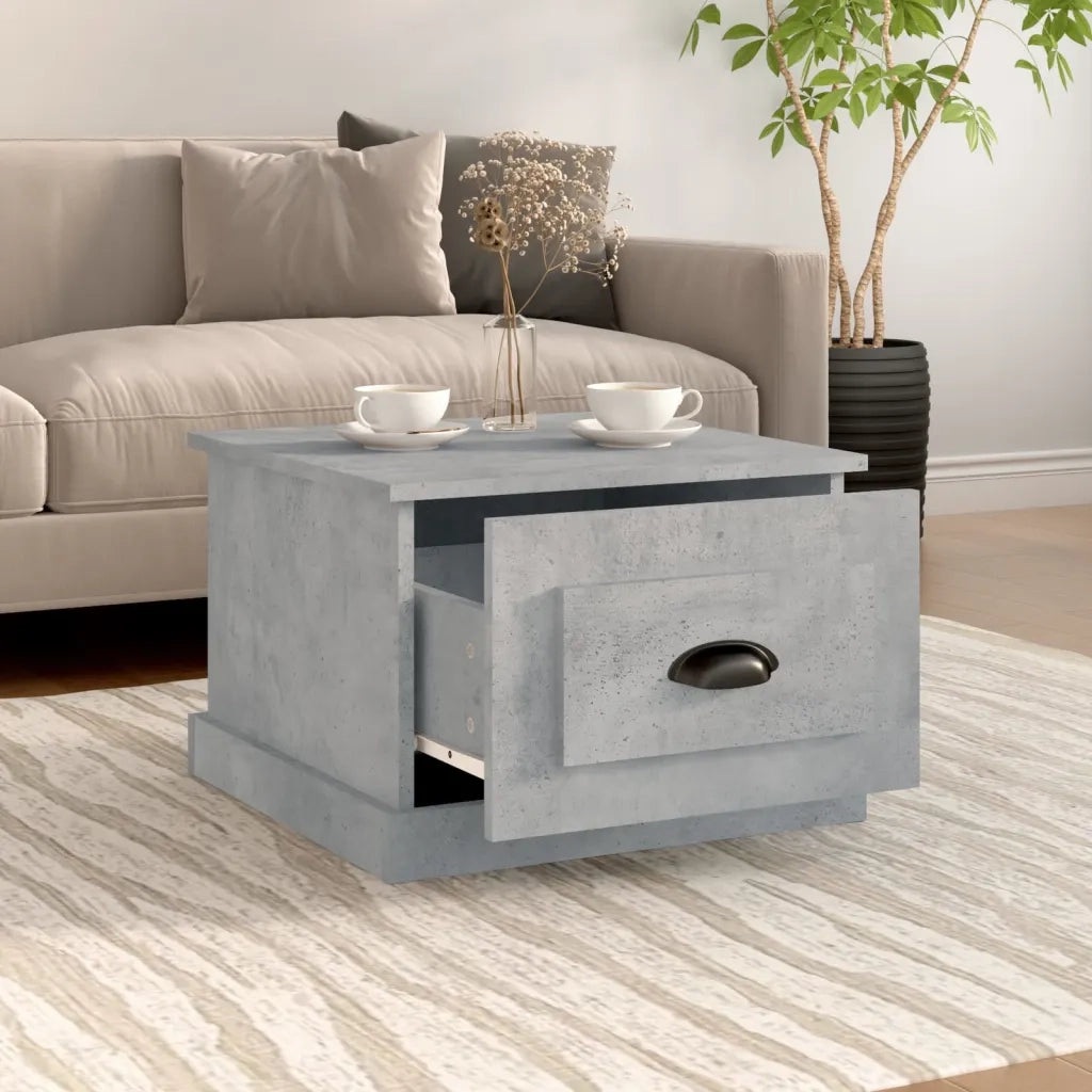 Tavolino da Salotto Grigio Cemento 50x50x35cm Legno Multistrato 816252