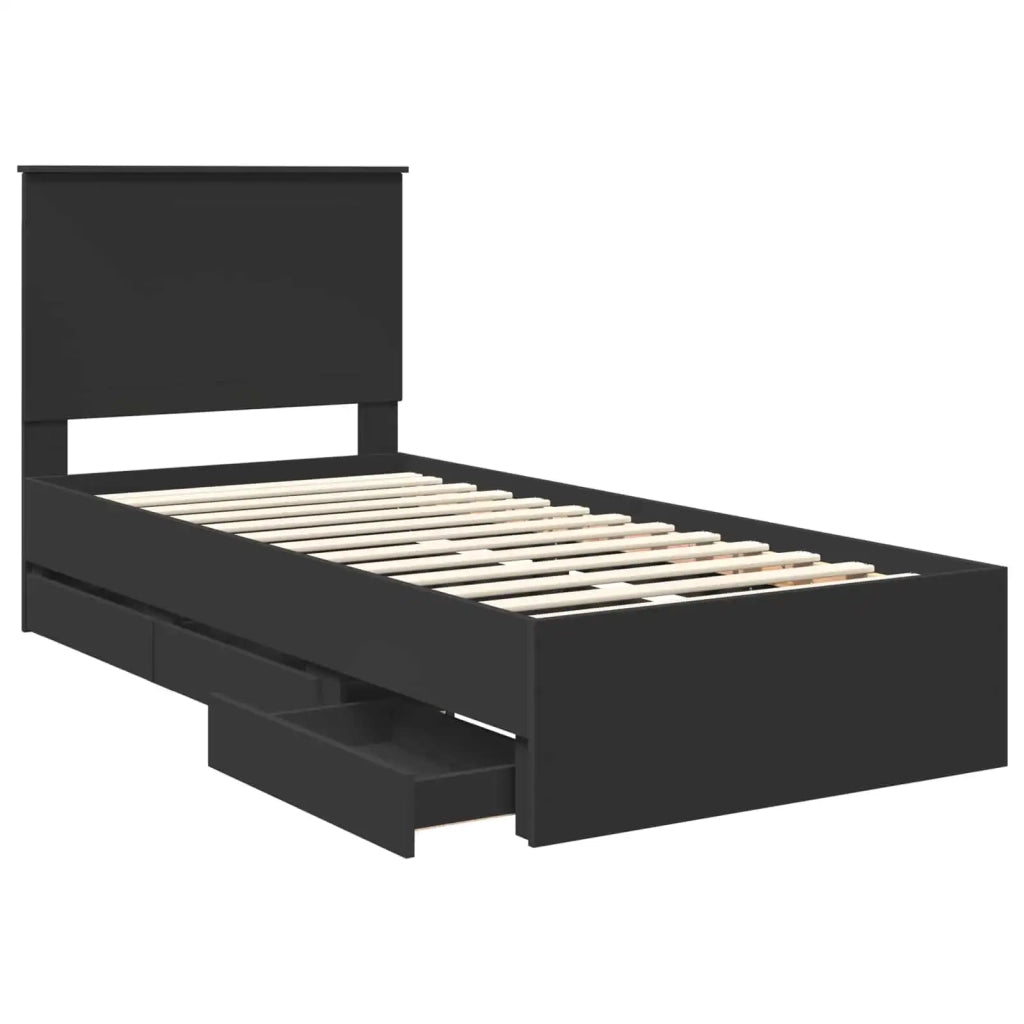 Struttura del letto Nero 90 x 200 cm Legno Ingegnerizzato 3411153