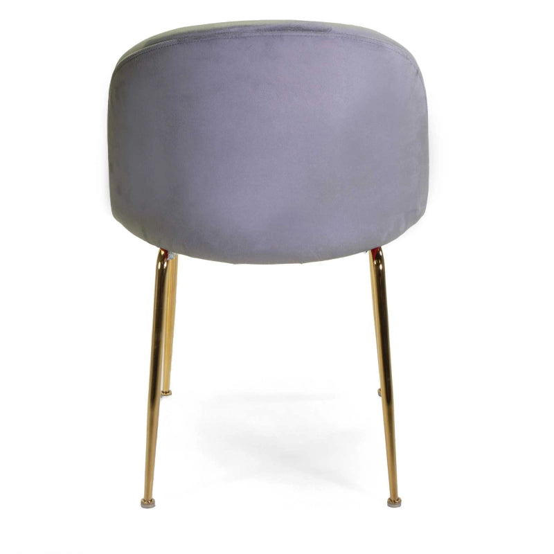 Sedia velluto Sammi grigio struttura oro cm 50x57h47/77,5