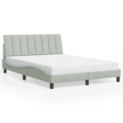 Letto matrimoniale | Letto per adulti | Giroletto senza Materasso Hanko Grigio Chiaro 140x200 cm Velluto