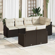 Set di divani con cuscino 7 pcs Marrone polyrattan 3346758