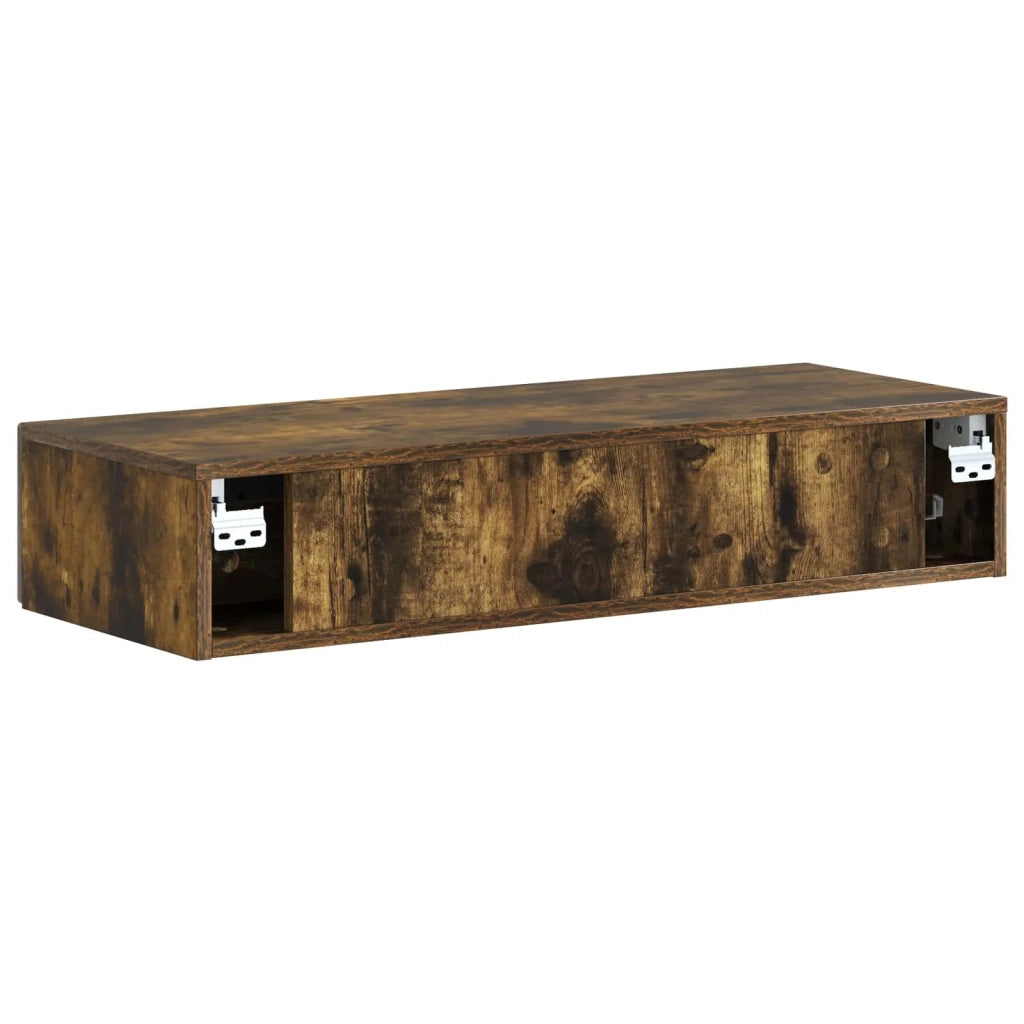 Tavolino da Parete Laterale | Tavolo laterale | Tavolino Rovere Fumo 87,5 x 34,5 x 17 cm
