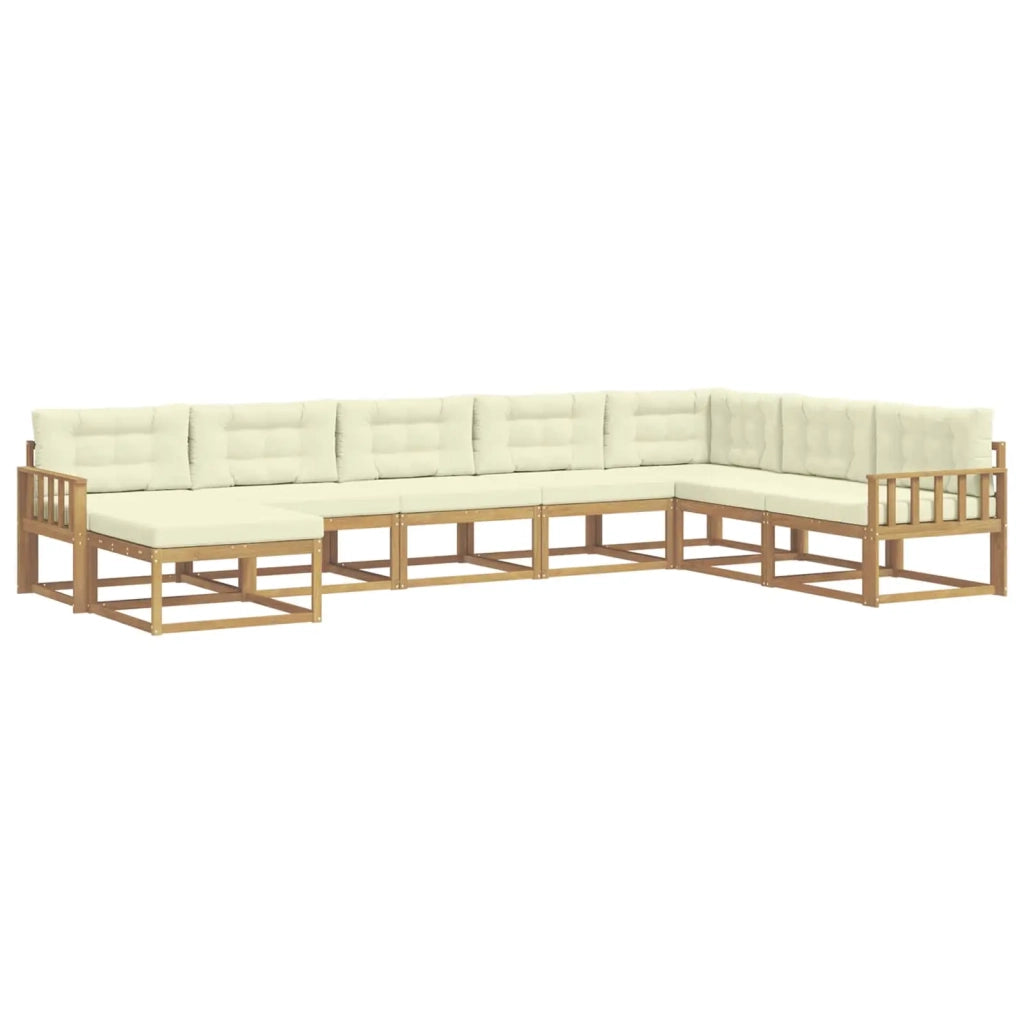 Set di divani da esterno 8 pcs Bianco e Crema 3386859