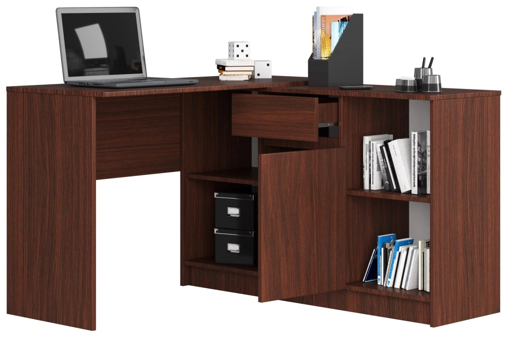Scrivania angolare AKORD B17 Wengé 120 cm 1 anta 1 cassetto 120x126x79 cm