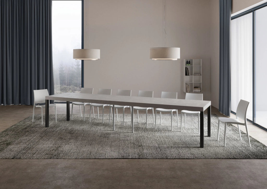 Tavolo Allungabile 120/380x90 cm Everyday Premium Cashmere Gambe Antracite