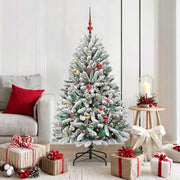 Albero di Natale artificiale con 150 LED Verde e Bianco 150 cm 3395747