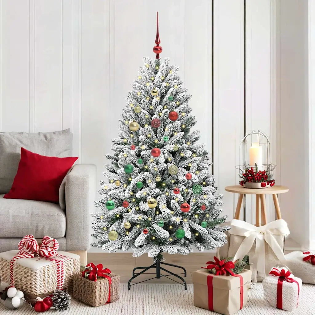 Albero di Natale artificiale con 150 LED Verde e Bianco 150 cm 3395747