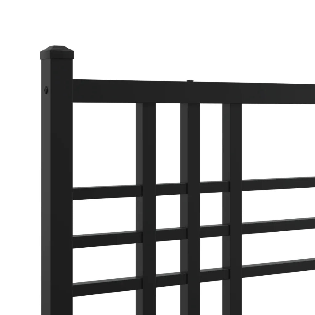 Giroletto con Testiera-Struttura Letto con testiera in Metallo Nero 90x190 cm 573540