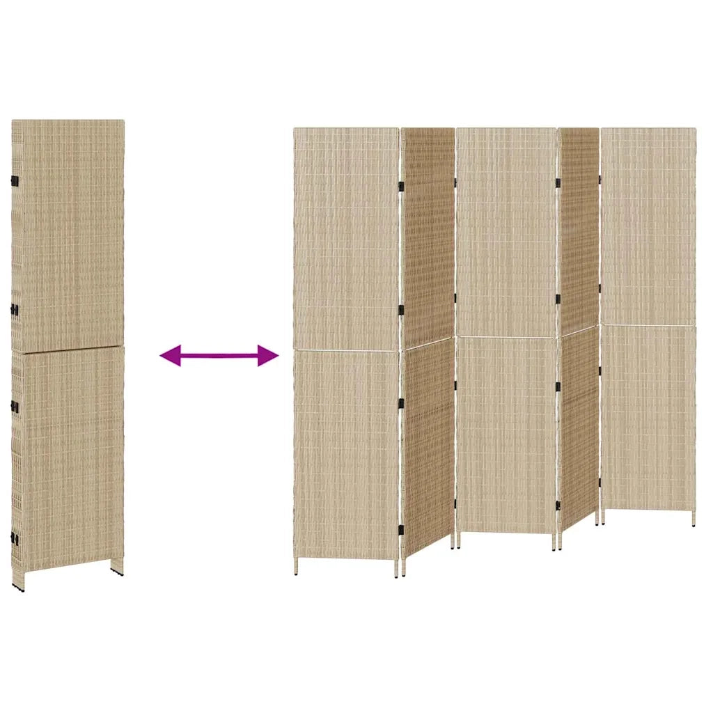 Divider per stanze | Paravento | Divisorio Ambienti Beige 242 x 180 cm polyrattan