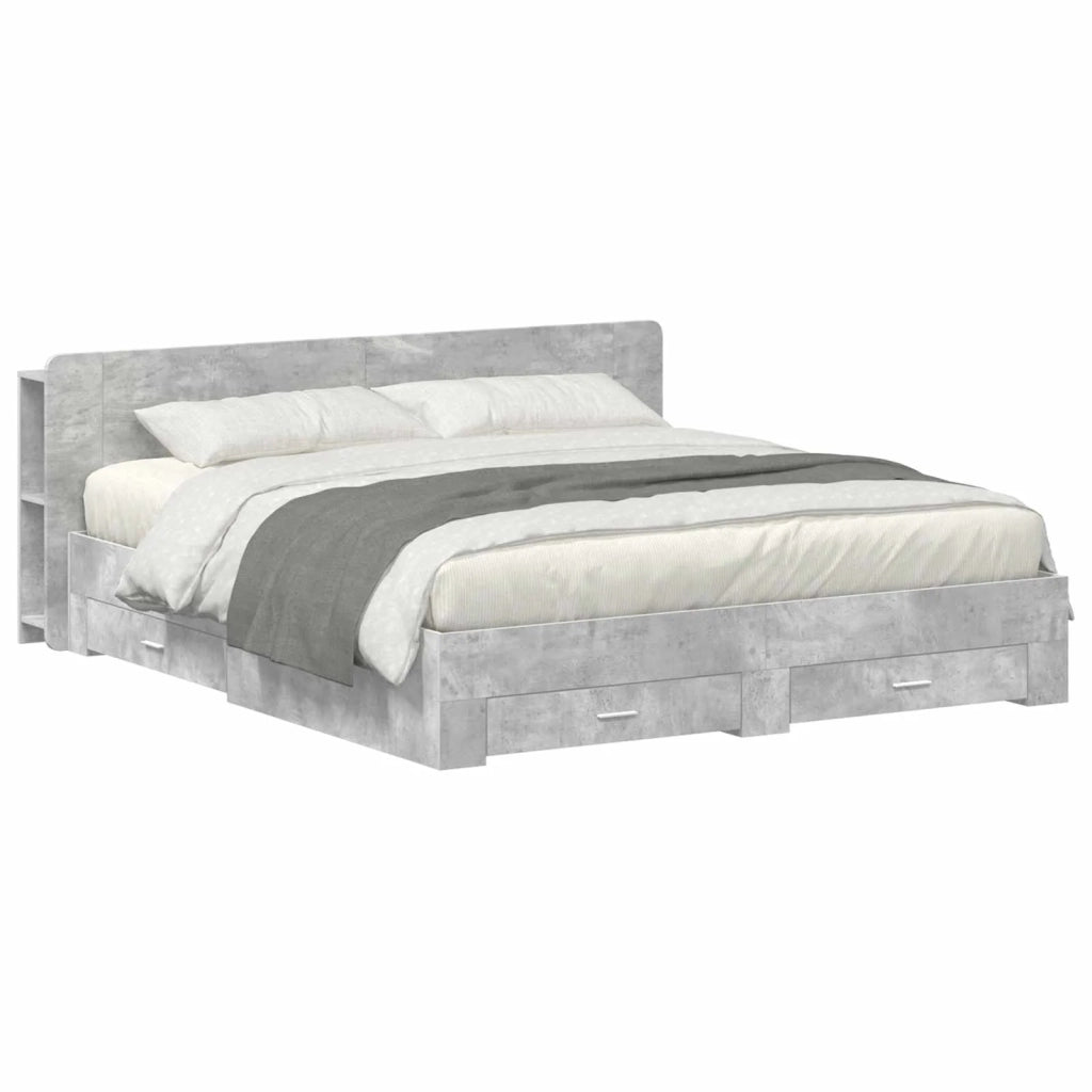 Telaio del letto con storage Grigio Cemento 200 x 200 cm 3433796