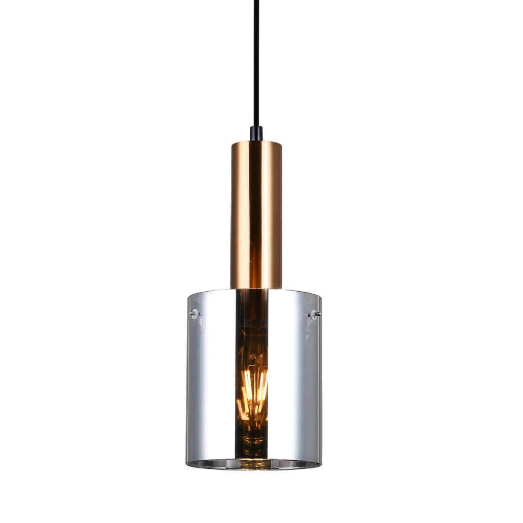 Lampada a sospensione Italux Sardo ottone vetro E27