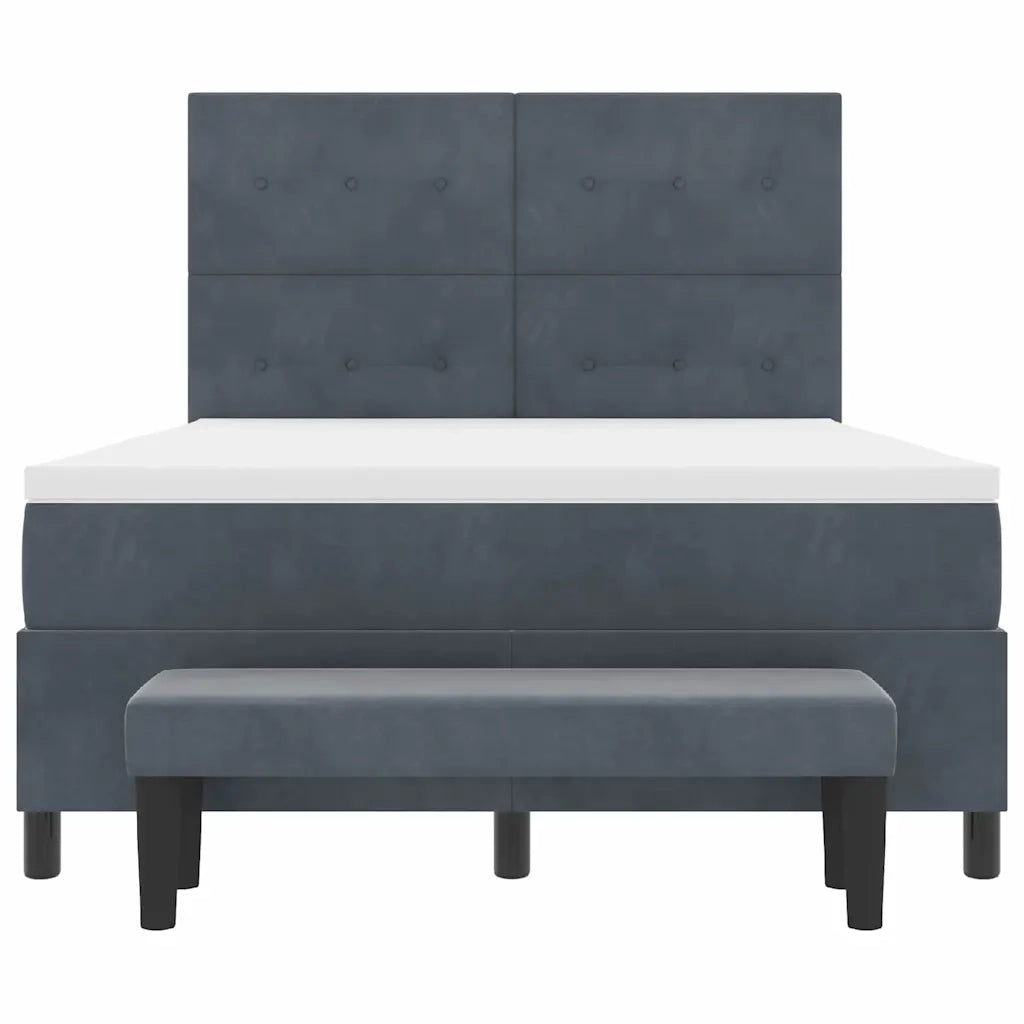 Letto a molle con testiera Grigio scuro 200 x 140 cm Velluto 3344517