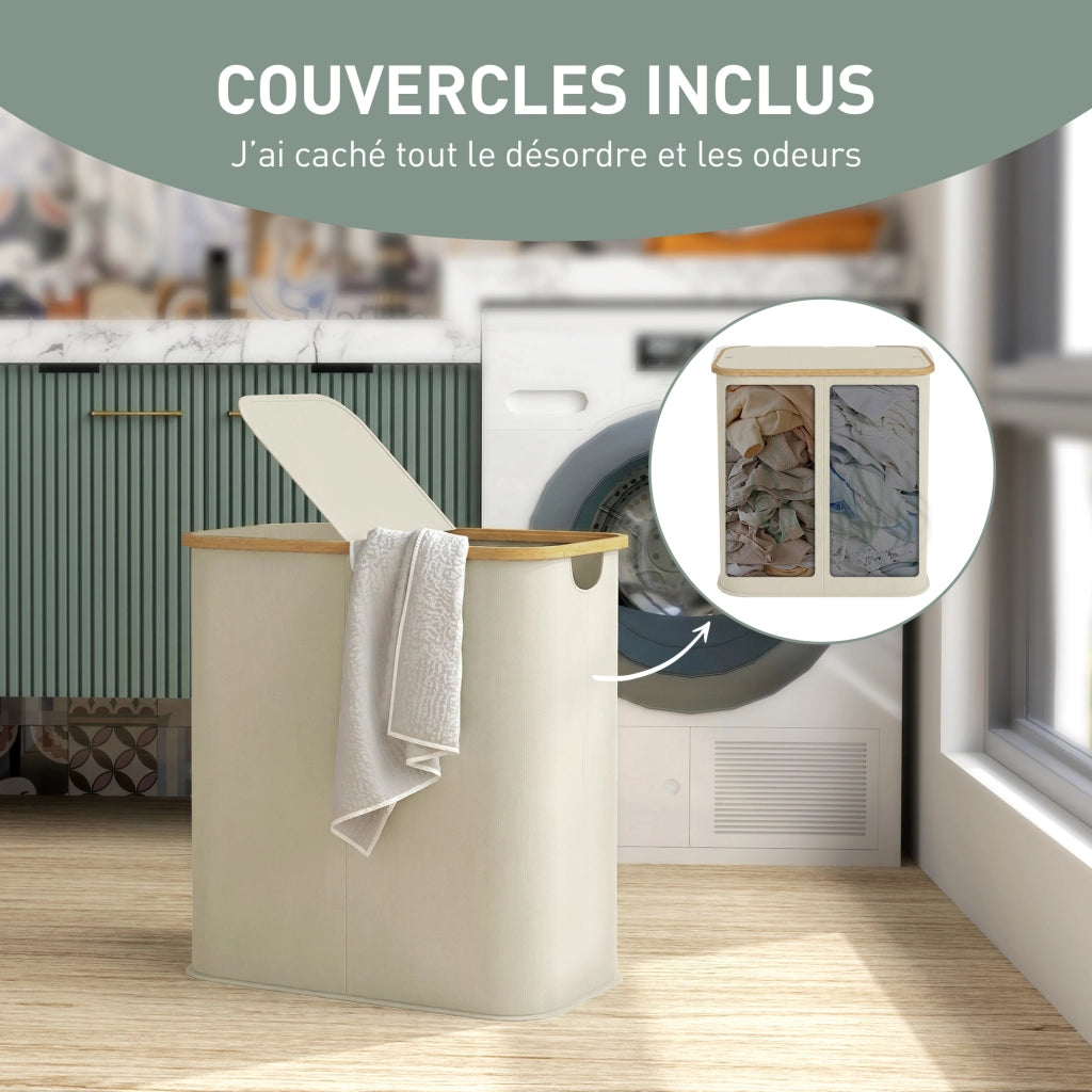 Cestino per bucato pieghevole 80L ¨C Minimal ¨C beige