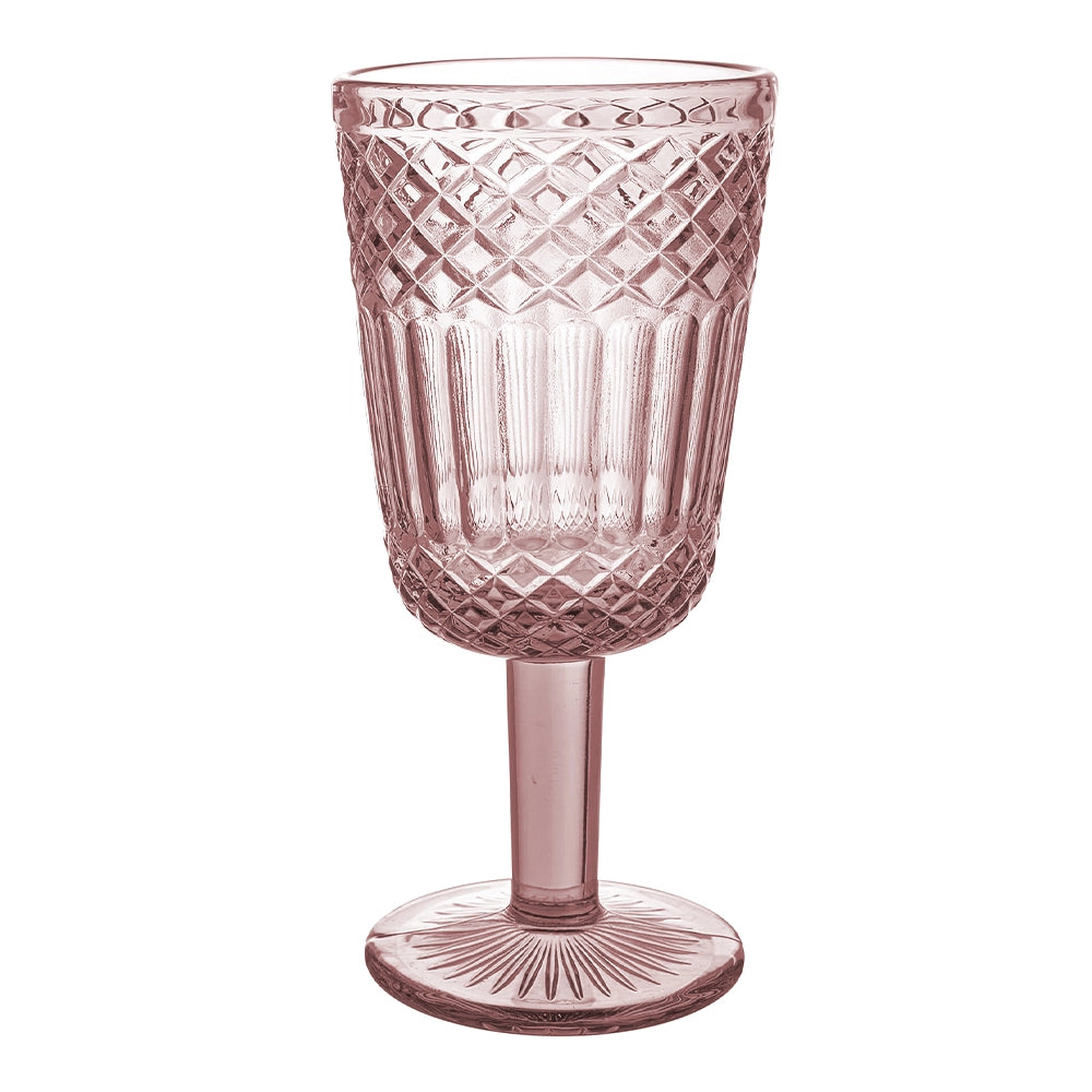 Set 6 calici vino 270 ml Agadir vetro sfaccettato cipria