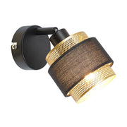 Applique nero oro spot orientabile E14 4W Italux Renez