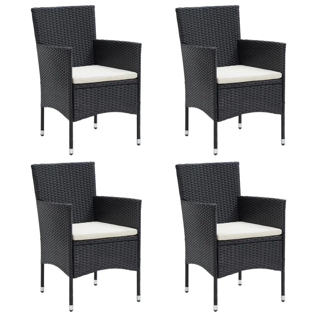 Set da Pranzo da Giardino 5 pz con Cuscini Nero 3156600