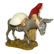 VIANDANTE CON ASINO PER PRESEPE DA 10 CM