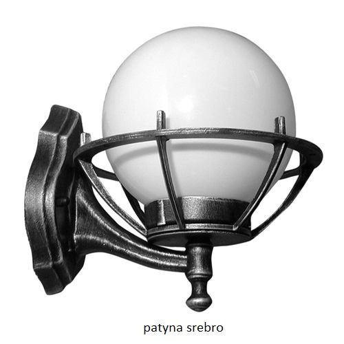 Applique da esterno sfera 25cm nera E27 IP43 SU-MA