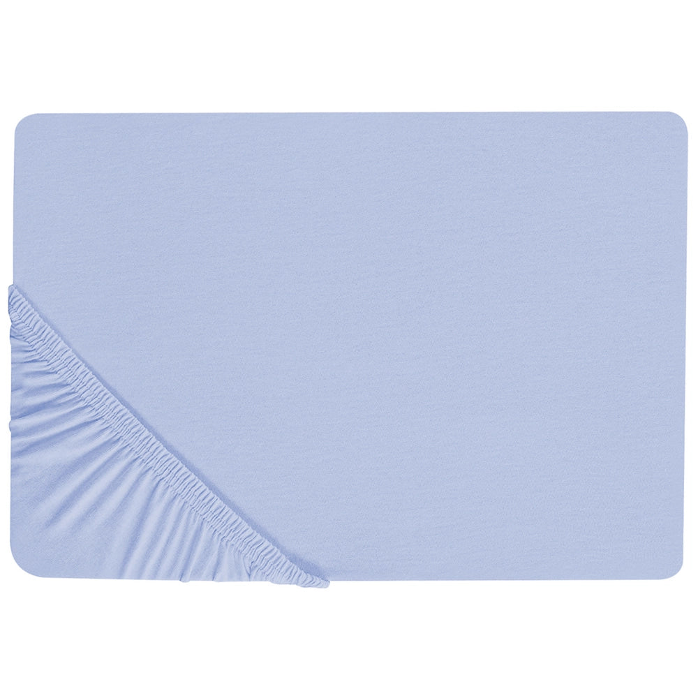 Lenzuolo con angoli cotone azzurro 180 x 200 cm con bordi elastici modello classico a tinta unita camera da letto classica