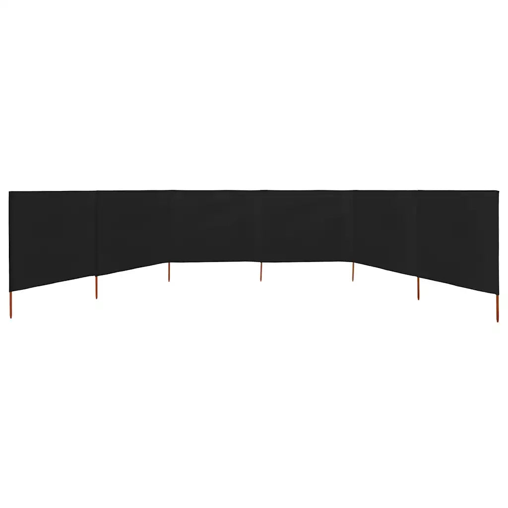 Paravento a 6 Pannelli in Tessuto 800x80 cm Nero 47172