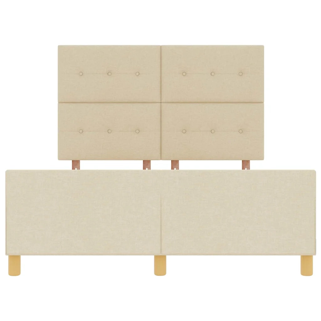 Struttura del letto con testiera Crema 160 x 200 cm Tessuto 3344744