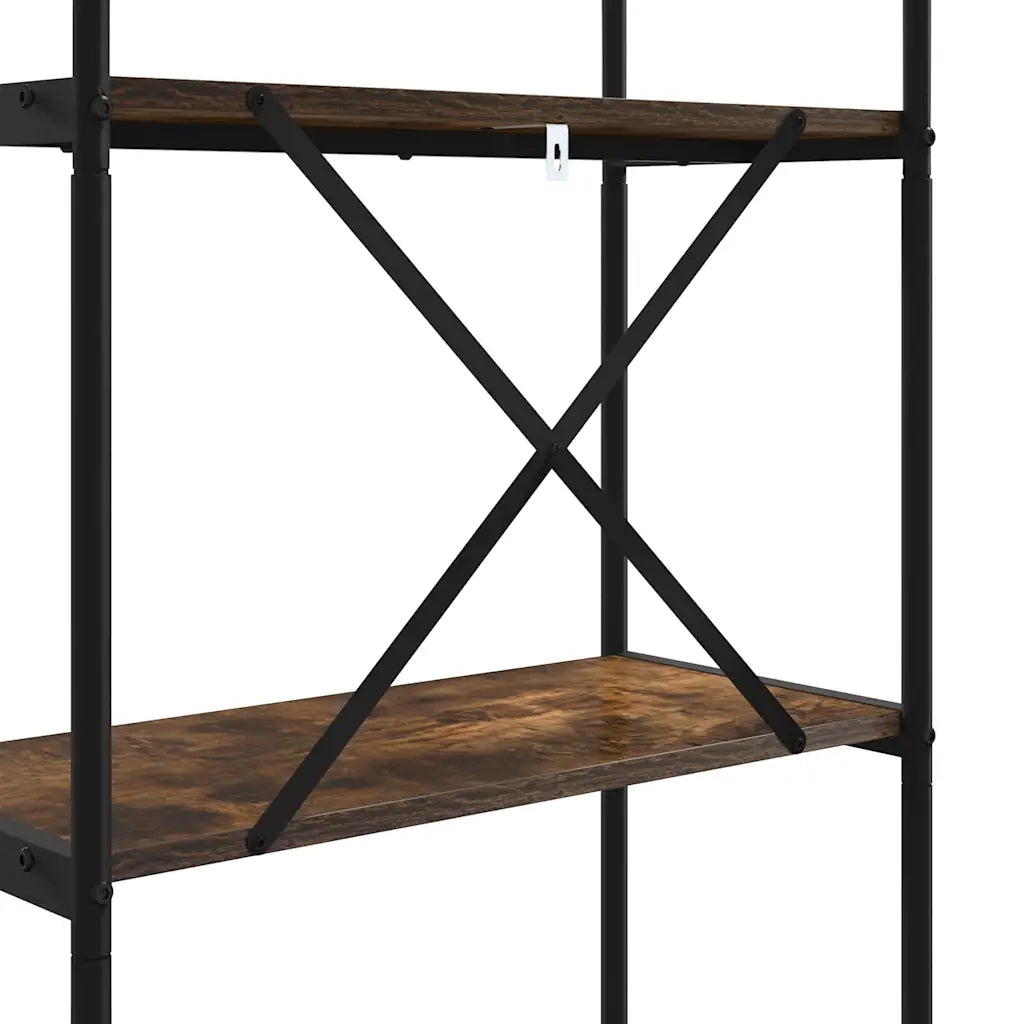 Libreria-Scaffale per Libri-Mobile di Stoccaggio Rovere fum¨¦ 60 x 30 x 183 cm Legno multistrato 516582