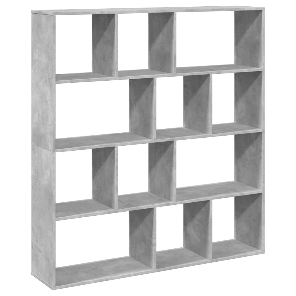 Libreria-Scaffale per Libri-Mobile di Stoccaggio Grigio Cemento 132x29x141,5 cm in Legno Multistrato