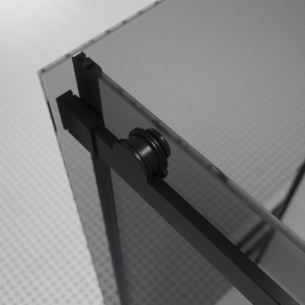 Box doccia 70x100 cm scorrevole vetro 8mm fumé profili nero opaco h195cm | Creta