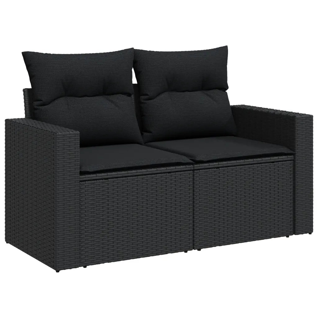 Set Divani da Giardino con Cuscini 7pz Nero Polyrattan 3274815